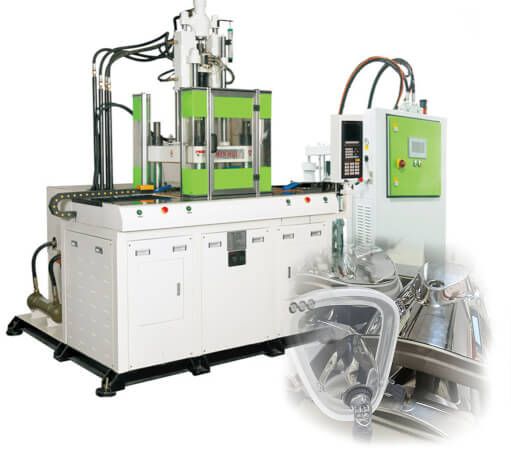 LSR injection molding machine producing custom silicone