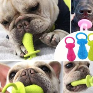 Durable silicone dog toys in bone and paw shapes with embossed brand logo