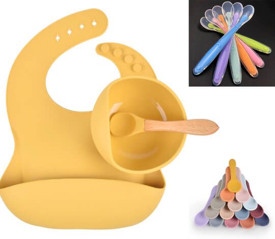 silicone baby feeding accessories, custom silicone baby plates, baby feeding sets silicone